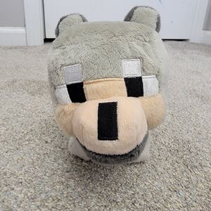 Mojang Spin Master Jinx Minecraft Gray Baby Wolf Dog Stuffed Toy 6" X 9" Plush